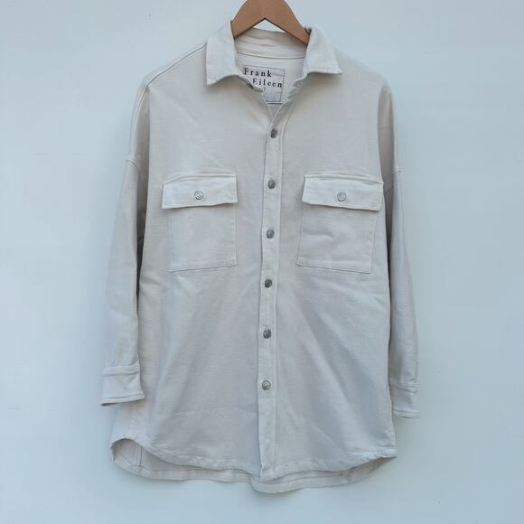 New Frank & Eileen McLoghlin Utility Shirt Jacket Natural Denim White XS Small - Picture 3 of 9